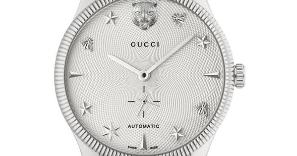  Shop Authentic Gucci G Timeless Automatic Silver Dial Silver Steel Strap Watch for Men - YA126354 - Luxxuri