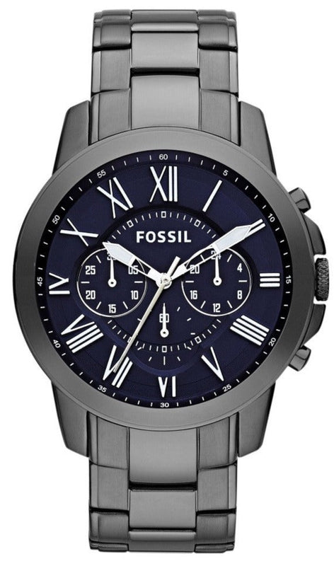  Shop Authentic Fossil Grant Chronograph Blue Dial Grey Steel Strap Watch for Men - FS4831 - Luxxuri