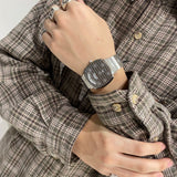  Shop Authentic Gucci Grip Quartz Silver Dial Silver Steel Strap Watch For Women - YA157410 - Luxxuri