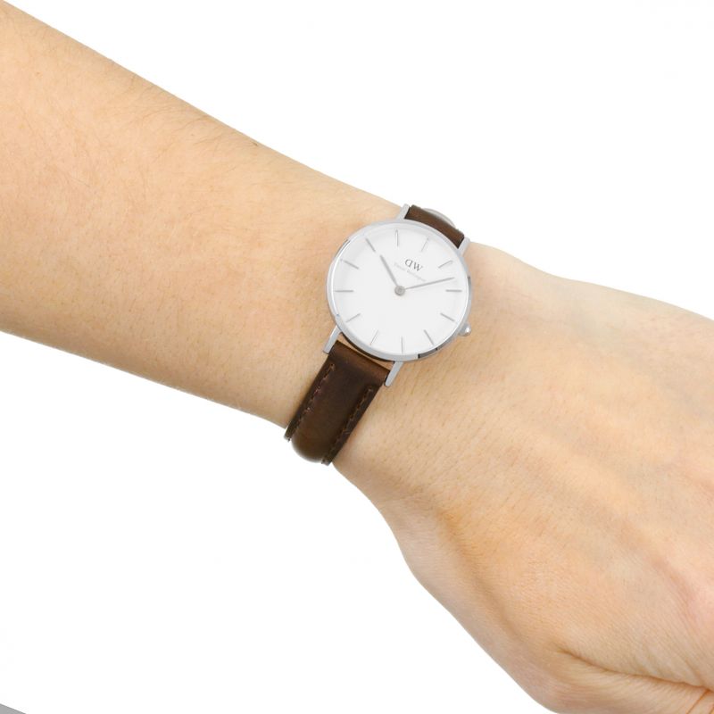  Shop Authentic Daniel Wellington Classic Petite White Dial Brown Leather Strap Watch For Women - DW00100239 - Luxxuri