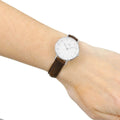  Shop Authentic Daniel Wellington Classic Petite White Dial Brown Leather Strap Watch For Women - DW00100239 - Luxxuri