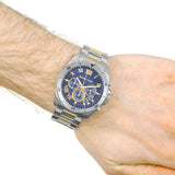  Shop Authentic Michael Kors Brecken Chronograph Blue Dial Two Tone Steel Strap Watch For Men - MK8437 - Luxxuri