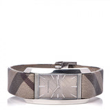  Shop Authentic Burberry Nova Check Silver Dial Two Tone Leather Strap Watch For Women - BU9404 - Luxxuri