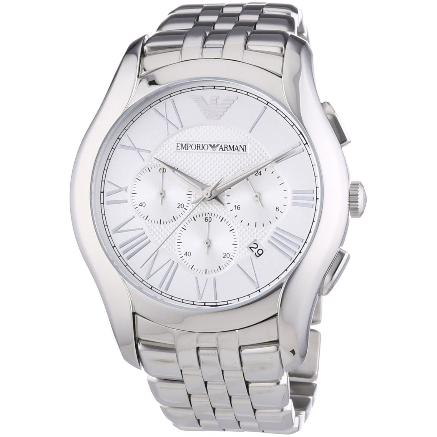  Shop Authentic Emporio Armani Velente Chronograph Quartz Silver Dial Silver Steel Strap Watch For Men - AR1702 - Luxxuri