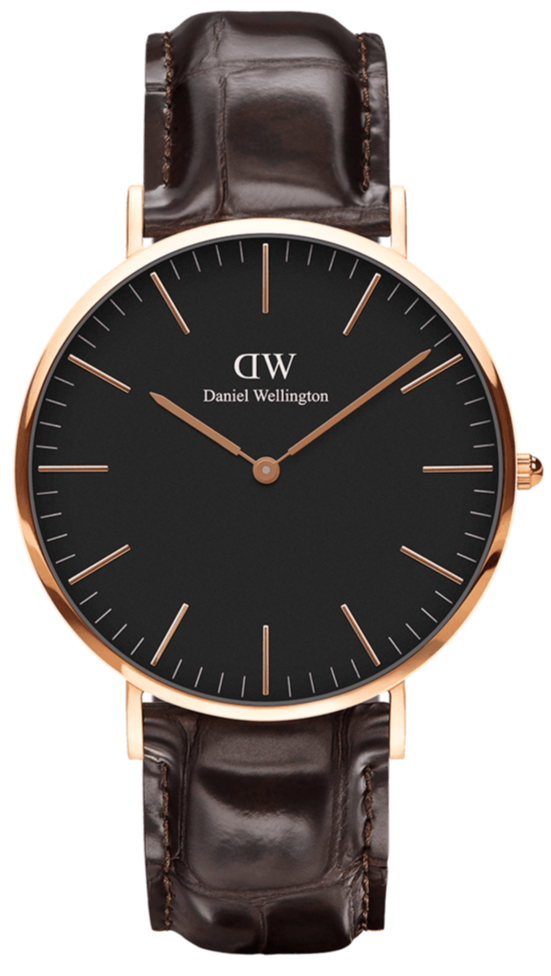  Shop Authentic Daniel Wellington Classic York Black Dial Brown Leather Strap Watch For Men - DW00100128 - Luxxuri