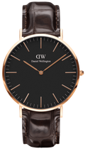  Shop Authentic Daniel Wellington Classic York Black Dial Brown Leather Strap Watch For Men - DW00100128 - Luxxuri