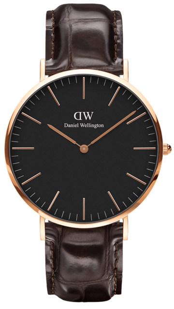  Shop Authentic Daniel Wellington Classic York Black Dial Brown Leather Strap Watch For Men - DW00100128 - Luxxuri