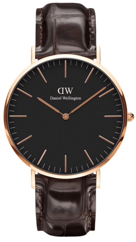  Shop Authentic Daniel Wellington Classic York Black Dial Brown Leather Strap Watch For Men - DW00100128 - Luxxuri