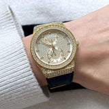  Shop Authentic Guess Princess Crystals Gold Dial Black Silicone Strap Watch For Women - GW0439L2 - Luxxuri