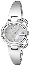  Shop Authentic Gucci Guccissima Diamonds Mother of Pearl Dial Silver Steel Strap Watch For Women - YA134504 - Luxxuri