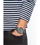  Shop Authentic Emporio Armani Luigi Chronograph Quartz Grey Dial Grey Leather Strap Watch For Men - AR1735 - Luxxuri