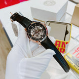  Shop Authentic Fossil Townsman Automatic Skeleton Black Dial Black Leather Strap Watch for Men - ME3084 - Luxxuri