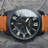  Shop Authentic Fossil Grant Chronograph Black Dial Brown Leather Strap Watch for Men - FS5241 - Luxxuri