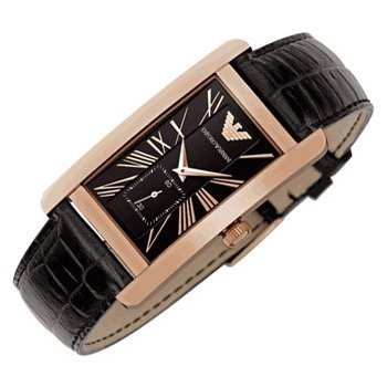  Shop Authentic Emporio Armani Classic Black & Rose Gold Dial Black Leather Strap Watch For Men - AR0168 - Luxxuri