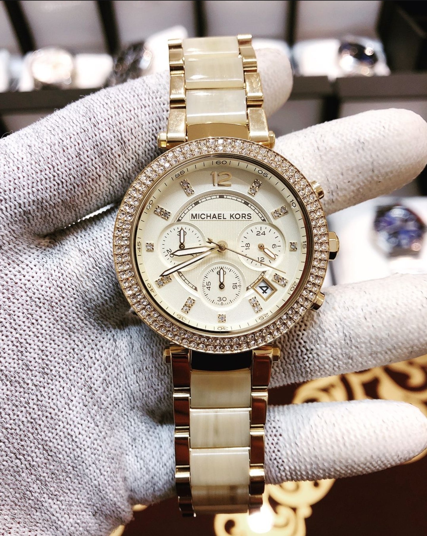  Shop Authentic Michael Kors Parker Gold Dial Gold Steel Strap Watch for Women - MK5632 - Luxxuri