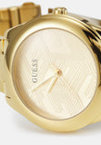  Shop Authentic Guess Cubed Analog Gold Dial Gold Steel Strap Watch For Women - GW0606L2 - Luxxuri