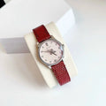  Shop Authentic Gucci G Timeless Quartz Diamonds Pink Dial Red Leather Strap Watch For Women - YA1265017 - Luxxuri