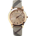  Shop Authentic Burberry The City Rose Gold Dial Brown Leather Strap Watch for Women - BU9040 - Luxxuri