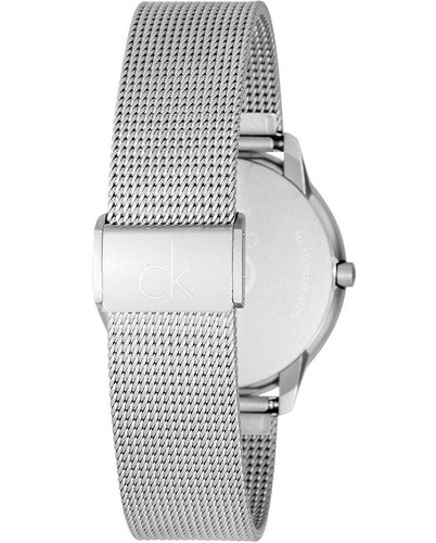  Shop Authentic Calvin Klein Minimal Grey Dial Silver Mesh Bracelet Watch for Men - K3M211Y3 - Luxxuri