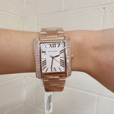  Shop Authentic Michael Kors Emery Three-Hand Crystals Silver Dial Rose Gold Steel Strap Watch for Women - MK4644 - Luxxuri