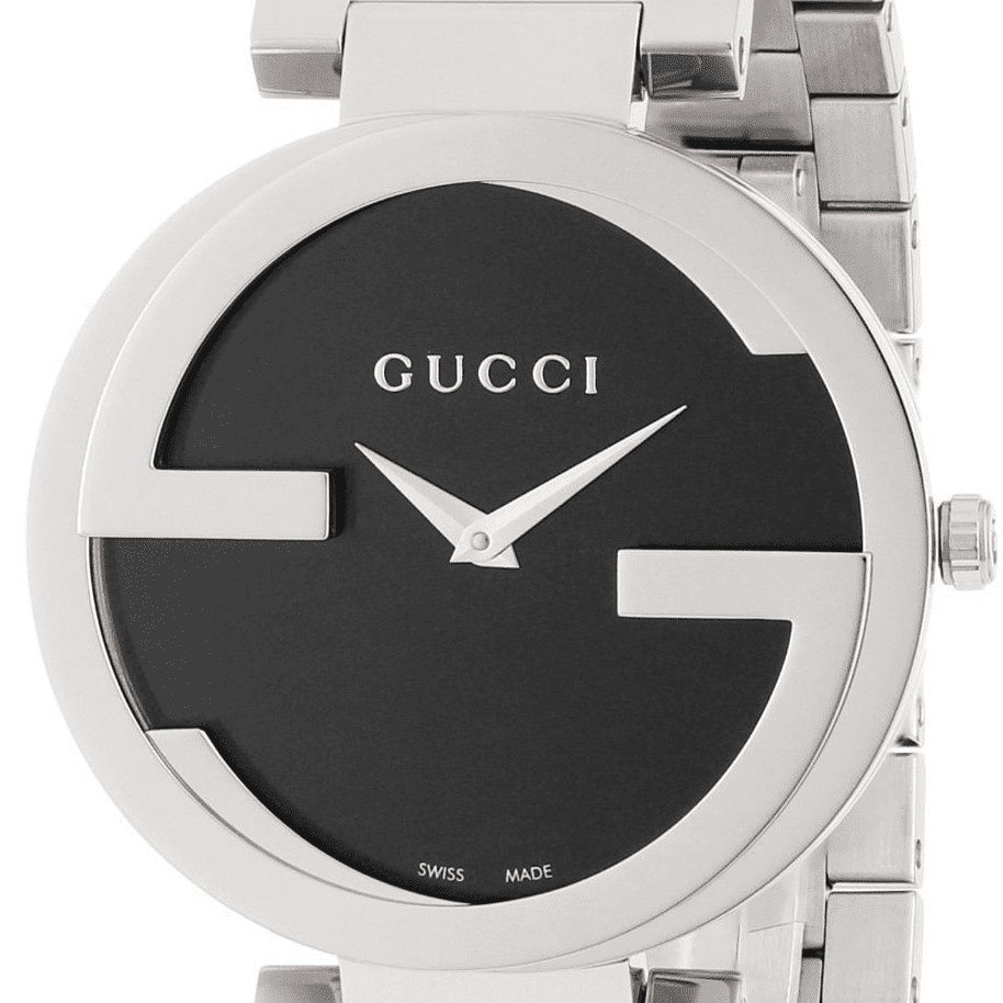  Shop Authentic Gucci G Interlocking Black Dial Black Leather Strap Watch For Women - YA133301 - Luxxuri