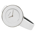  Shop Authentic Calvin Klein Chic White Dial White Leather Strap Watch for Women - K7N23TK2 - Luxxuri