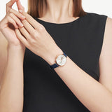  Shop Authentic Emporio Armani Gianni T-Bar Analog Silver Dial Blue Leather Strap Watch For Women - AR60020 - Luxxuri