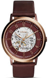  Shop Authentic Fossil Vintage Muse Automatic Skeleton Maroon Dial Maroon Leather Strap Watch for Women - ME3137 - Luxxuri