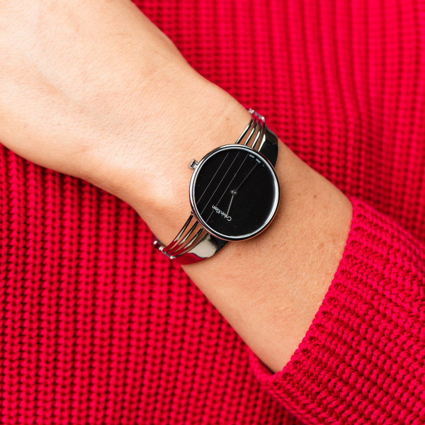  Shop Authentic Calvin Klein Drift Black Dial Silver Steel Strap Watch for Women - K6S2N111 - Luxxuri