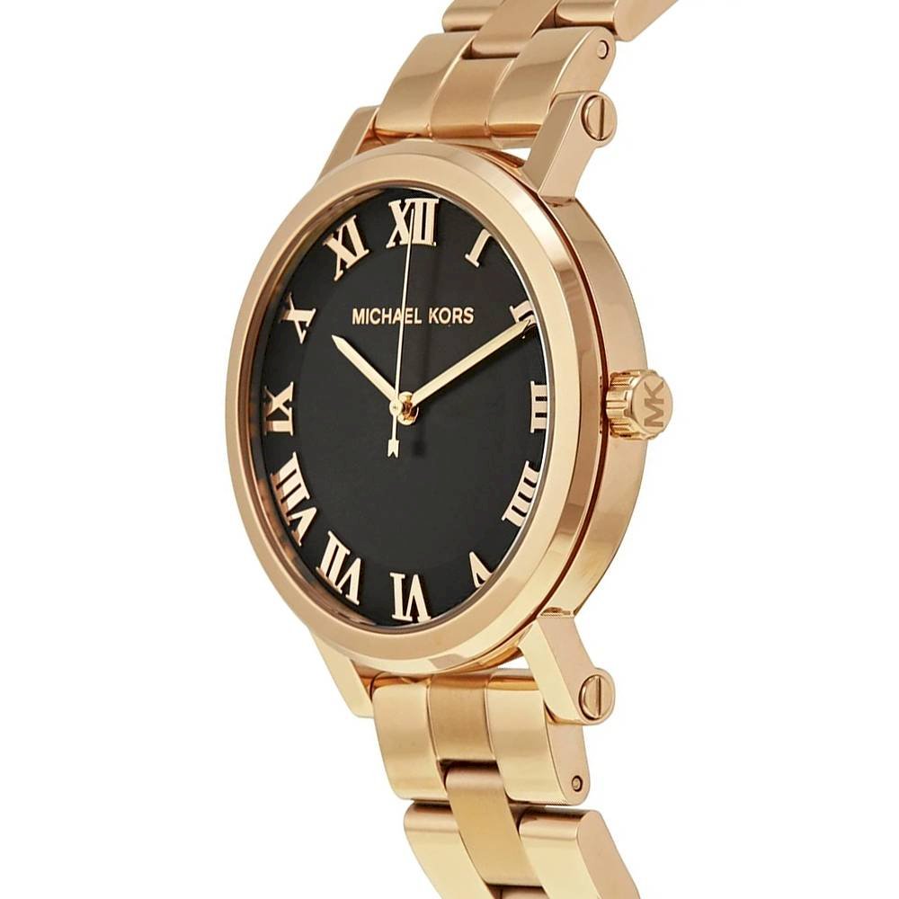  Shop Authentic Michael Kors Noire Black Dial Rose Gold Steel Strap Watch for Women - MK3585 - Luxxuri