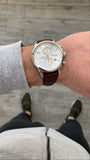  Shop Authentic Hugo Boss Jet White Dial Brown Leather Strap Watch for Men - 1513280 - Luxxuri