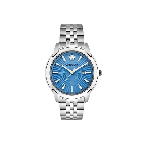  Shop Authentic Versace V-Urban Light Blue Dial Silver Steel Strap Watch for Men - VELQ00419 - Luxxuri