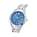  Shop Authentic Versace V-Urban Light Blue Dial Silver Steel Strap Watch for Men - VELQ00419 - Luxxuri