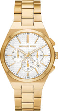  Shop Authentic Michael Kors Lennox Chronograph White Dial Gold Steel Strap Watch For Men - MK9120 - Luxxuri