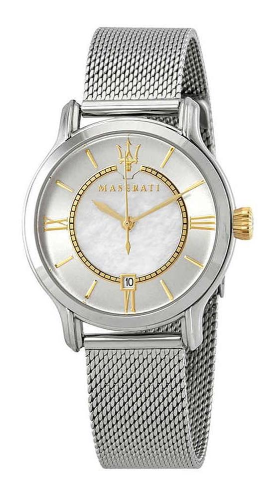  Shop Authentic Maserati Epoca Mother of Pearl Dial Silver Mesh Strap Watch For Women - R8853118504 - Luxxuri