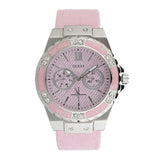 Shop Authentic Guess Limelight Quartz Diamonds Pink Dial Pink Denim Strap Watch For Women - W0775l15 - Luxxuri
