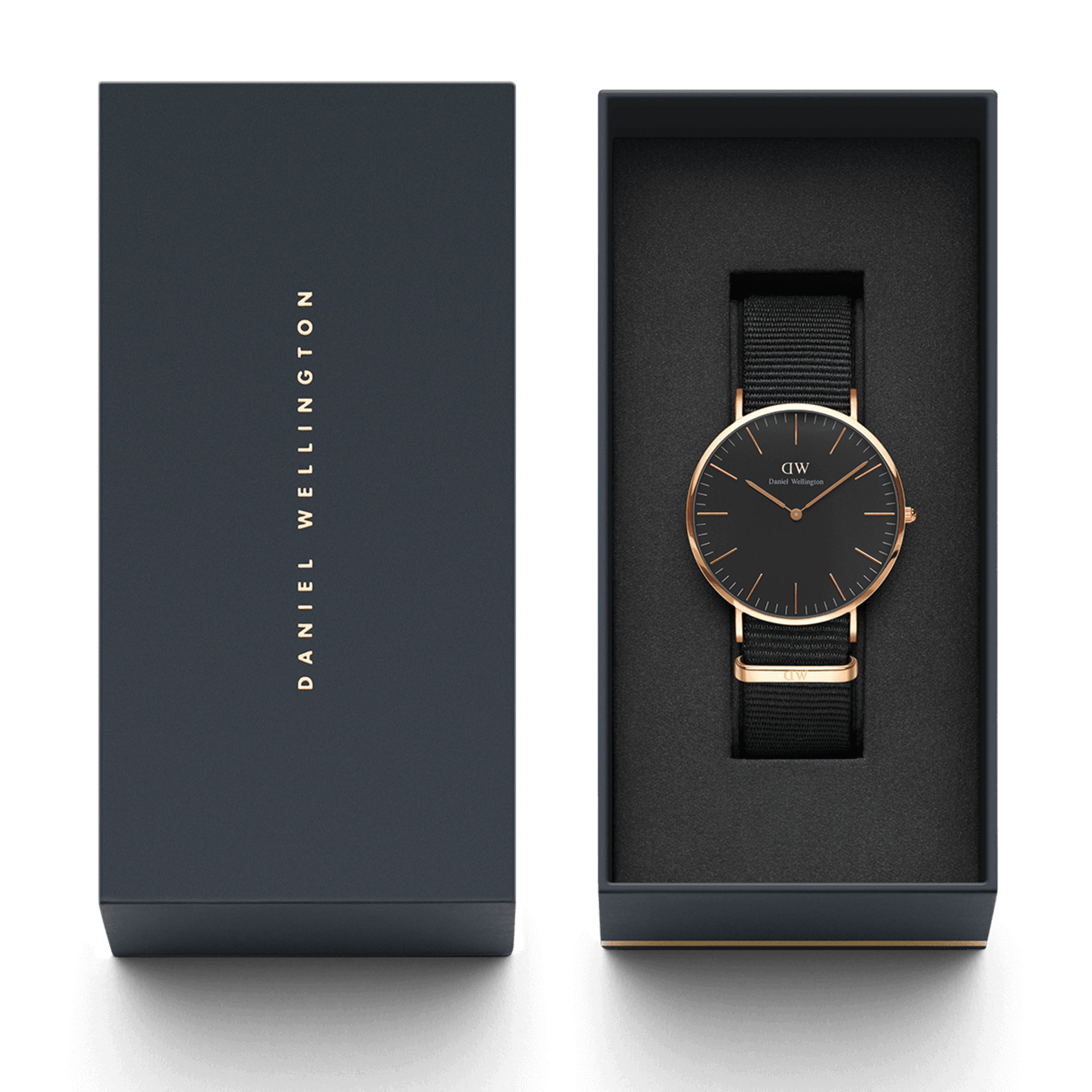  Shop Authentic Daniel Wellington Classic Cornwall Black Dial Black NATO Strap Watch For Women - DW00100150 - Luxxuri