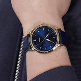  Shop Authentic Fossil The Minimalist 3H Analog Blue Dial Blue Leather Strap Watch for Men - FS5789 - Luxxuri