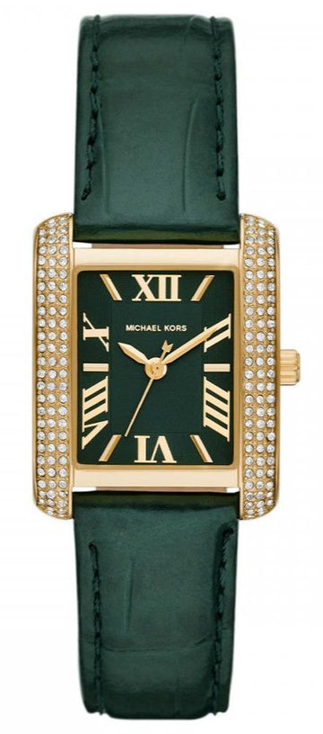  Shop Authentic Michael Kors Emery Quartz Diamonds Green Dial Green Leather Strap Watch For Women - MK4697 - Luxxuri