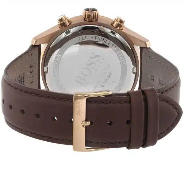  Shop Authentic Hugo Boss Grand Prix Brown Dial Brown Leather Strap Watch for Men - 1513605 - Luxxuri