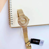  Shop Authentic Guess Dream Quartz Gold Dial Gold Mesh Strap Watch For Women - GW0550L2 - Luxxuri