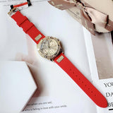  Shop Authentic Guess Frontier Diamonds Gold Dial Red Rubber Strap Watch for Women - GW0045L2 - Luxxuri