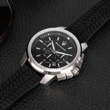  Shop Authentic Maserati Successo Chronoraph Black Dial Black Silicon Strap Watch For Men - R8871621014 - Luxxuri