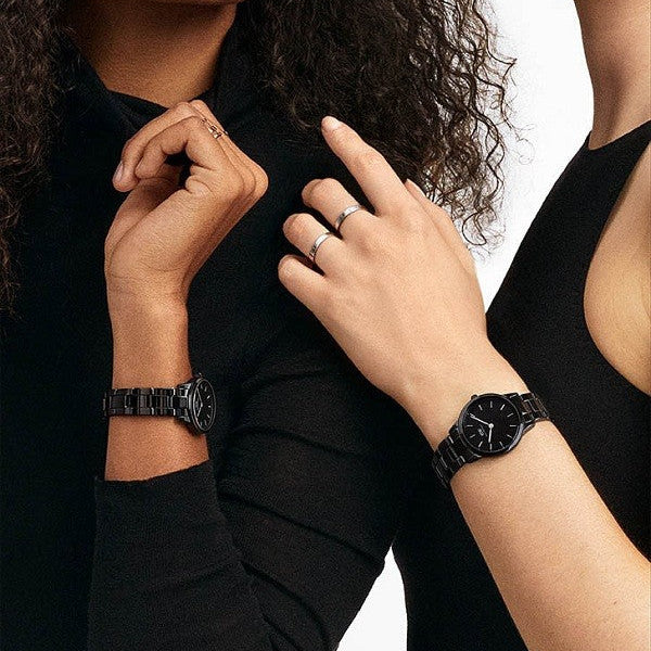  Shop Authentic Daniel Wellington Iconic Link Ceramic Black Dial Black Steel Strap Watch For Women - DW00100414 - Luxxuri