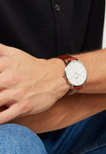  Shop Authentic Daniel Wellington Classic St Mawes White Dial Brown Leather Strap Watch For Men - DW00100021 - Luxxuri