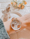  Shop Authentic Fossil Jacqueline Three Hand Mother of Pearl Dial Pink Leather Strap Watch for Women - ES4671 - Luxxuri