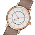 Marc Jacobs Roxy White Dial Cement Brown Leather Strap Watch for Women - MJ1533