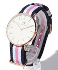  Shop Authentic Daniel Wellington Classic South Hampton White Dial Two Tone Nylon Strap Watch For Women - DW00100034 - Luxxuri