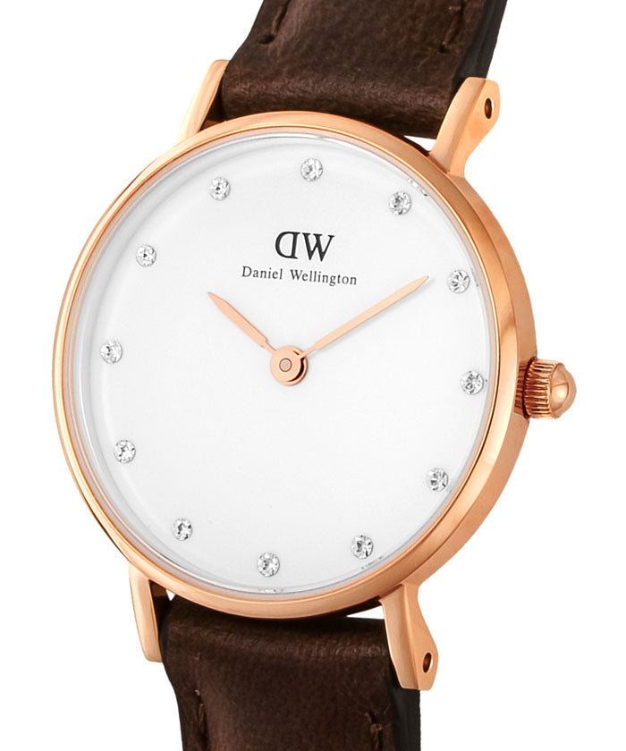  Shop Authentic Daniel Wellington Classy Bristol White Dial Brown Leather Strap Watch For Women - DW00100062 - Luxxuri