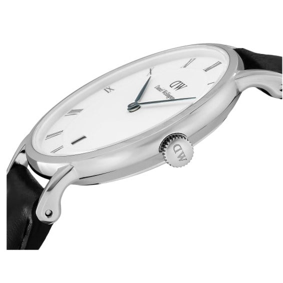  Shop Authentic Daniel Wellington Dapper Sheffield White Dial Black Leather Strap Watch For Women - DW00100096 - Luxxuri